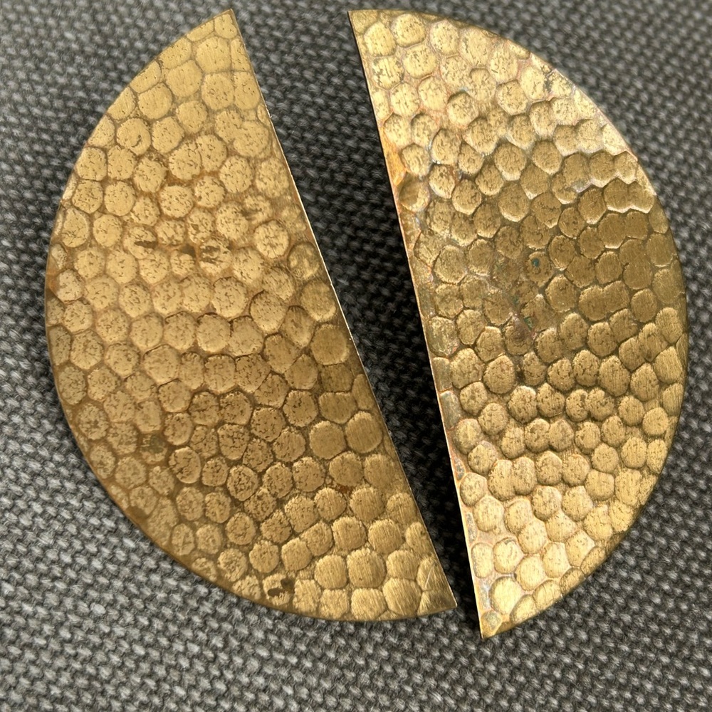 David Aubrey brass semi circle earrings